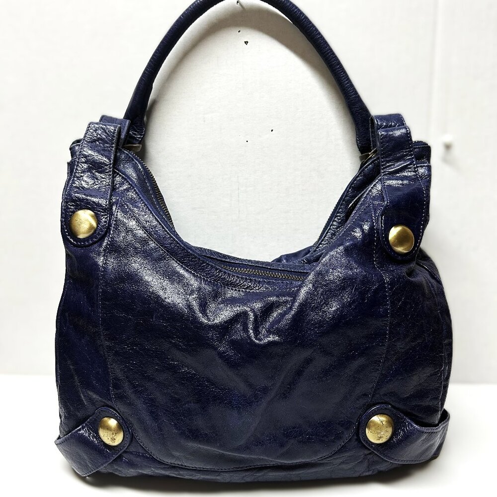 Latico blue leather shoulder bag